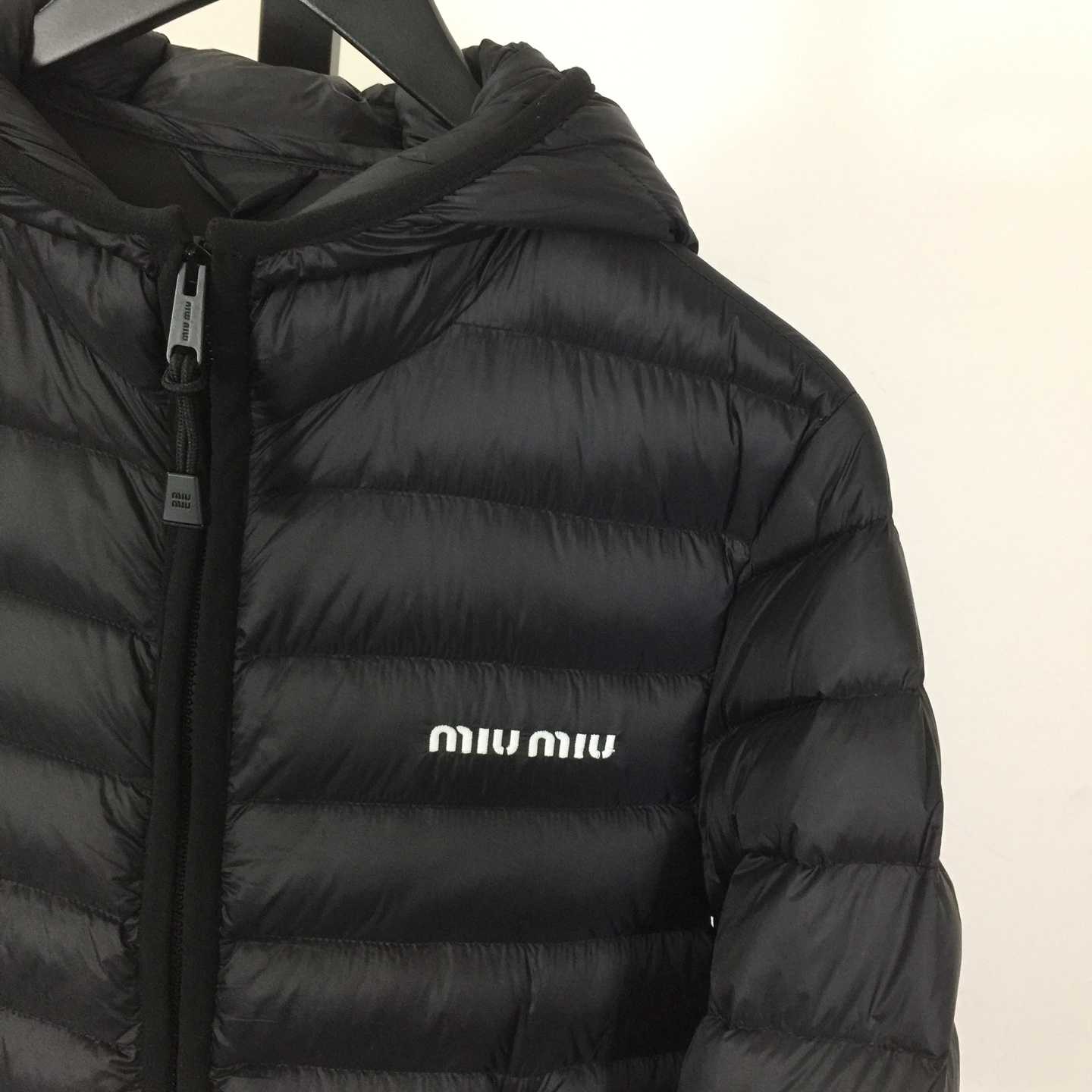 Miu Miu Black Down Hoodie Jacket - EUR FASHION