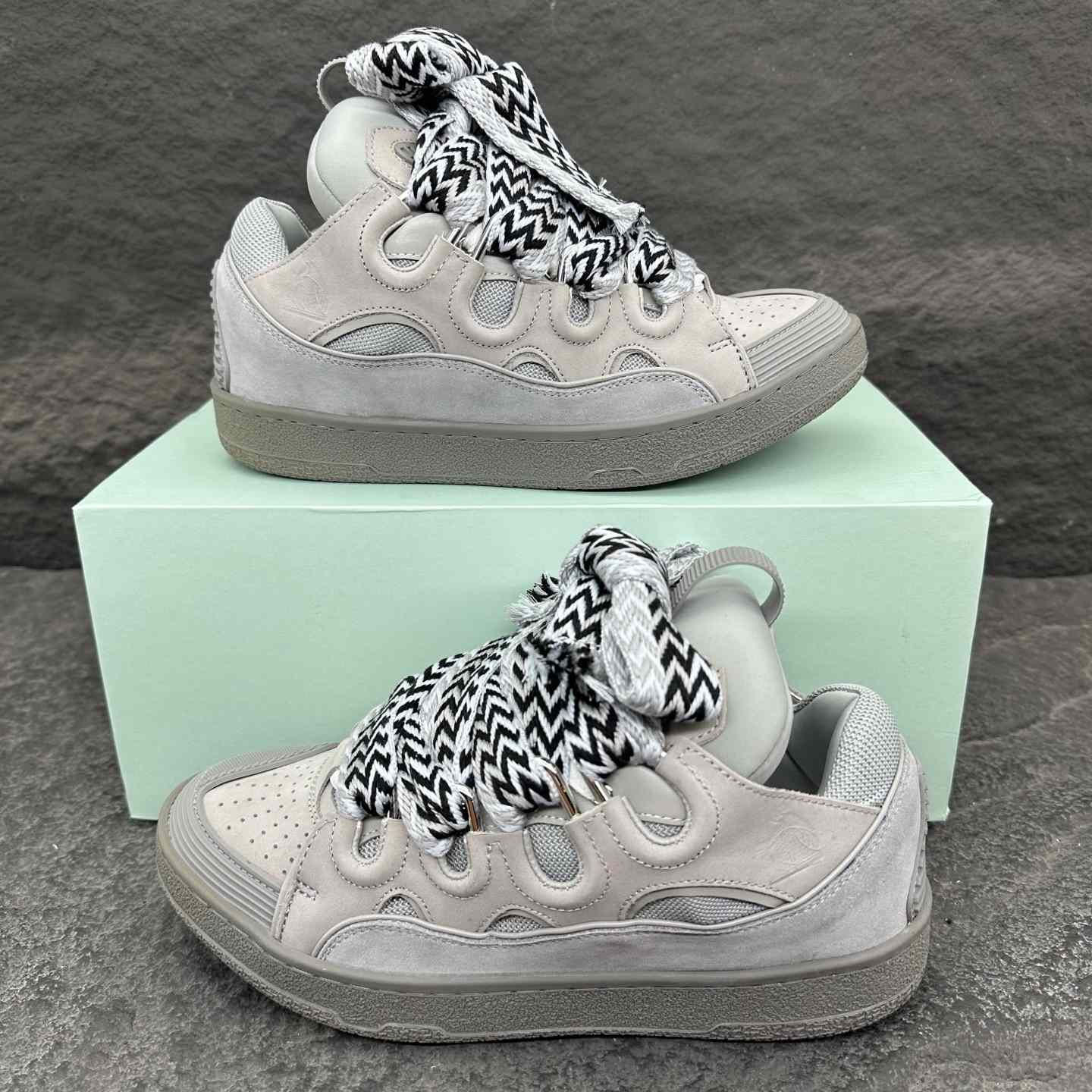 Lanvin Leather Curb Sneakers - EUR FASHION