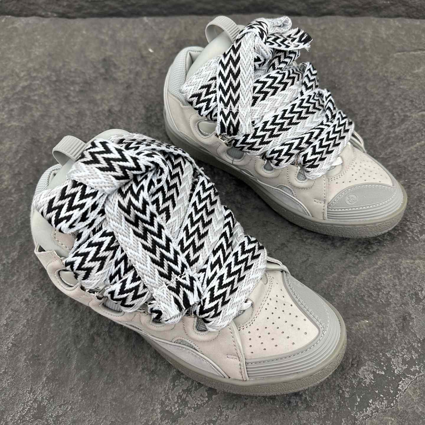 Lanvin Leather Curb Sneakers - EUR FASHION