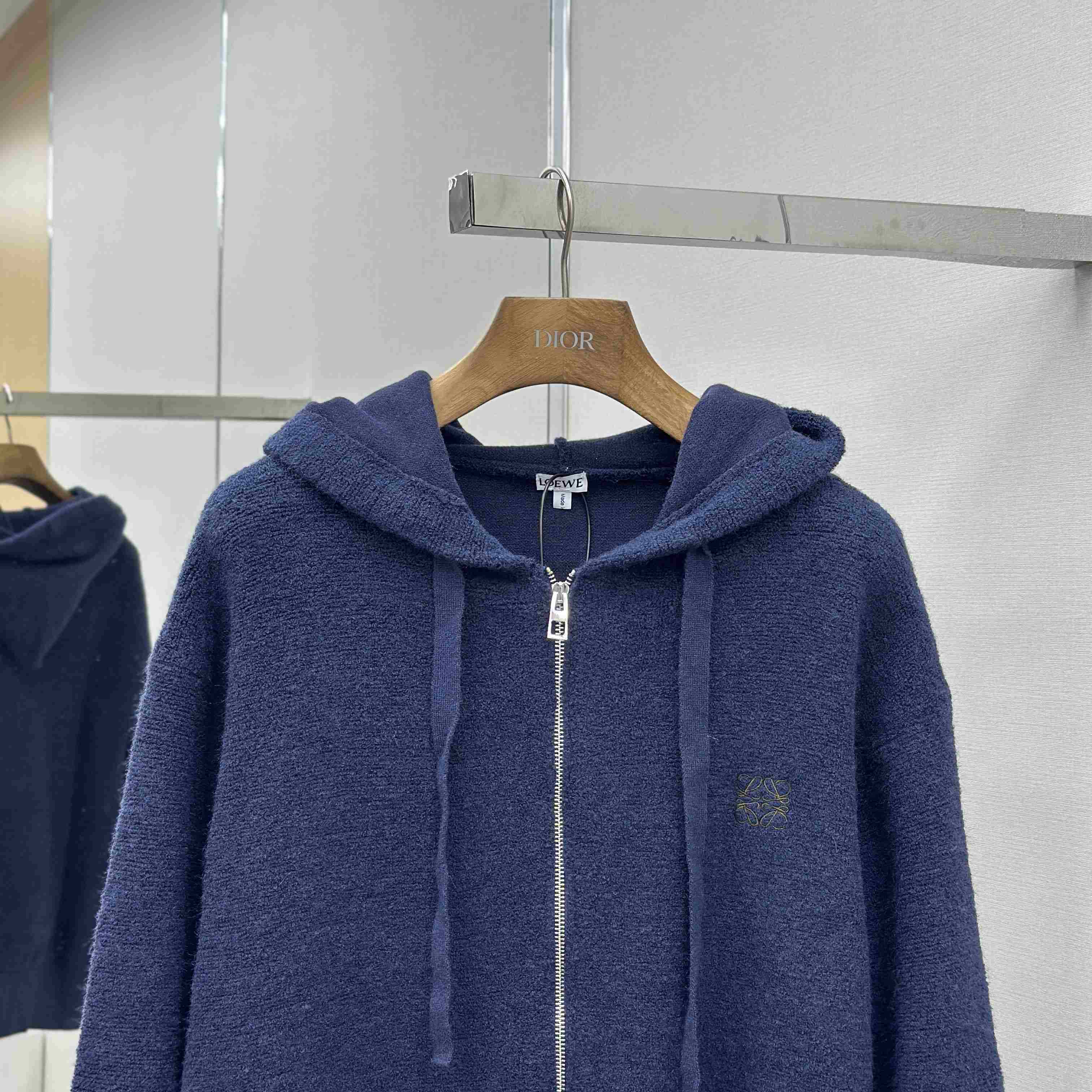 Loewe Anagram Zip-up Hoodie In Wool - EUR FASHION