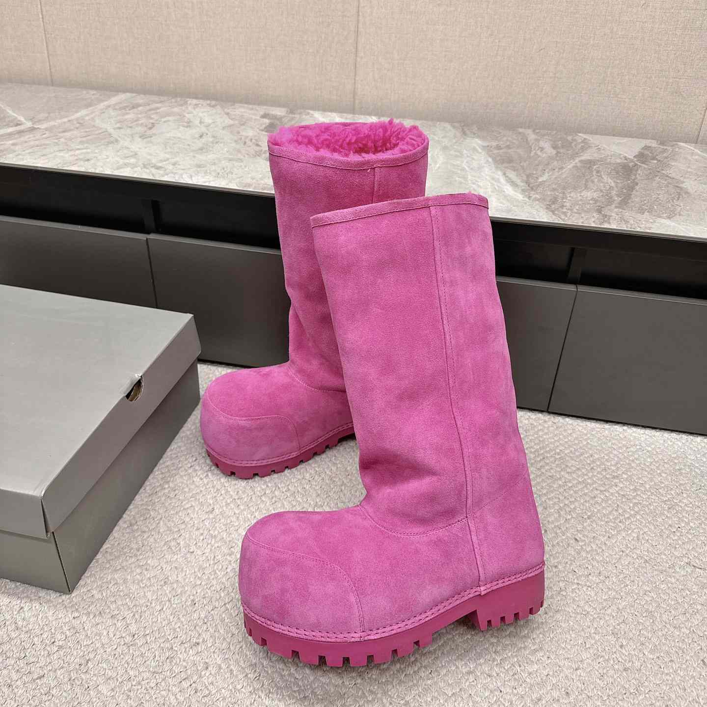Balenciaga Alaska Fur High Boots - EUR FASHION