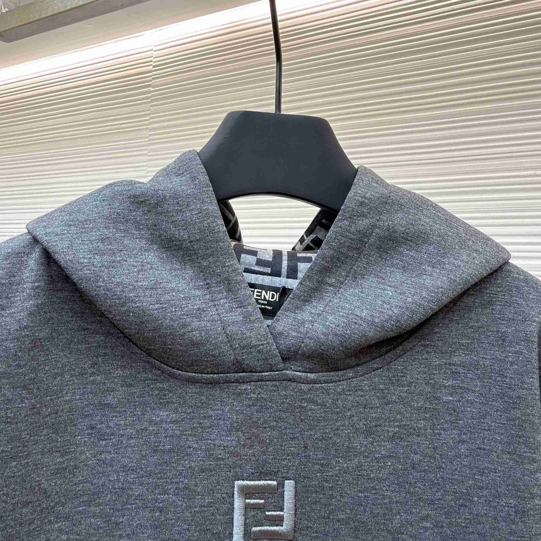 Fendi Dark Gray Cotton Sweatshirt - EUR FASHION