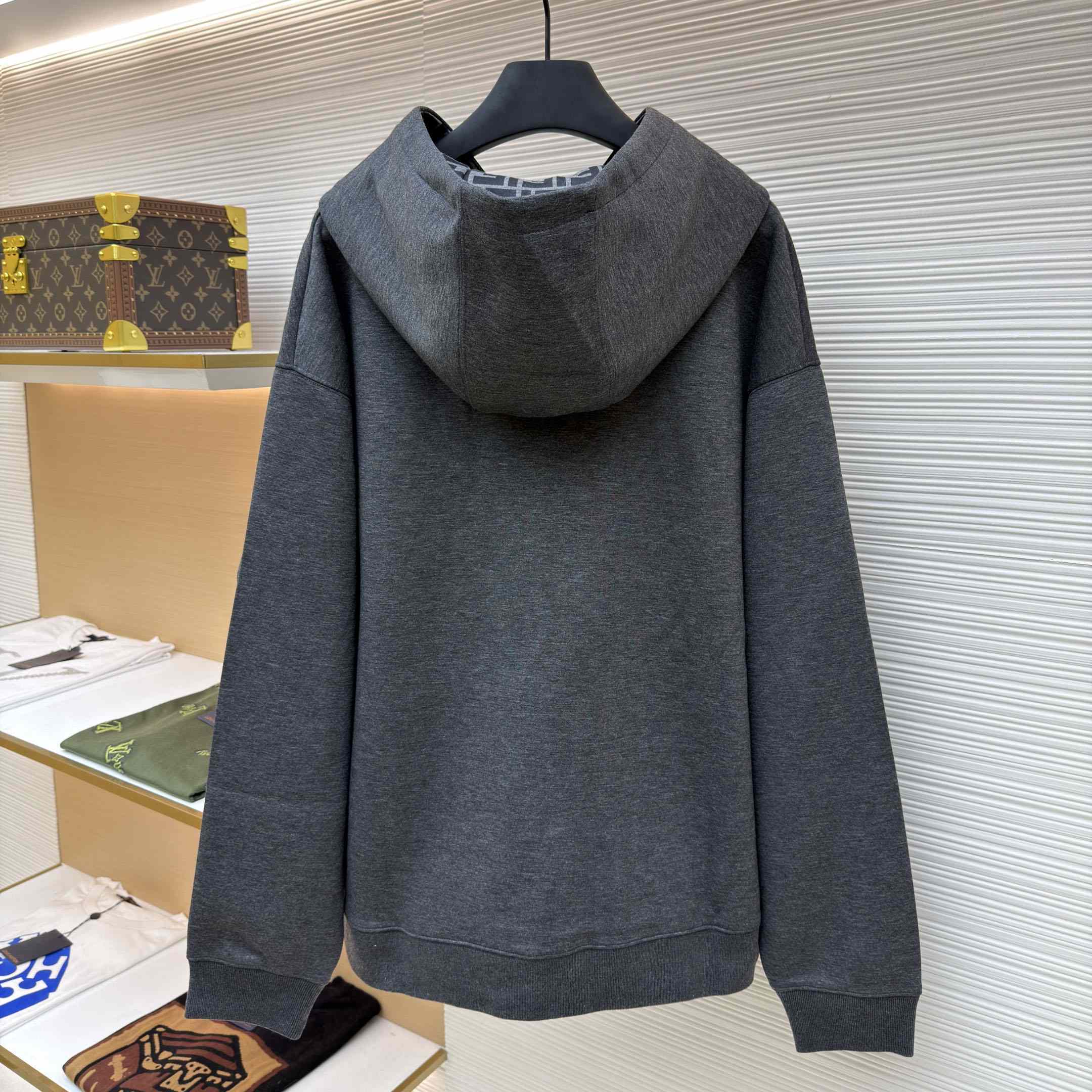 Fendi Dark Gray Cotton Sweatshirt - EUR FASHION