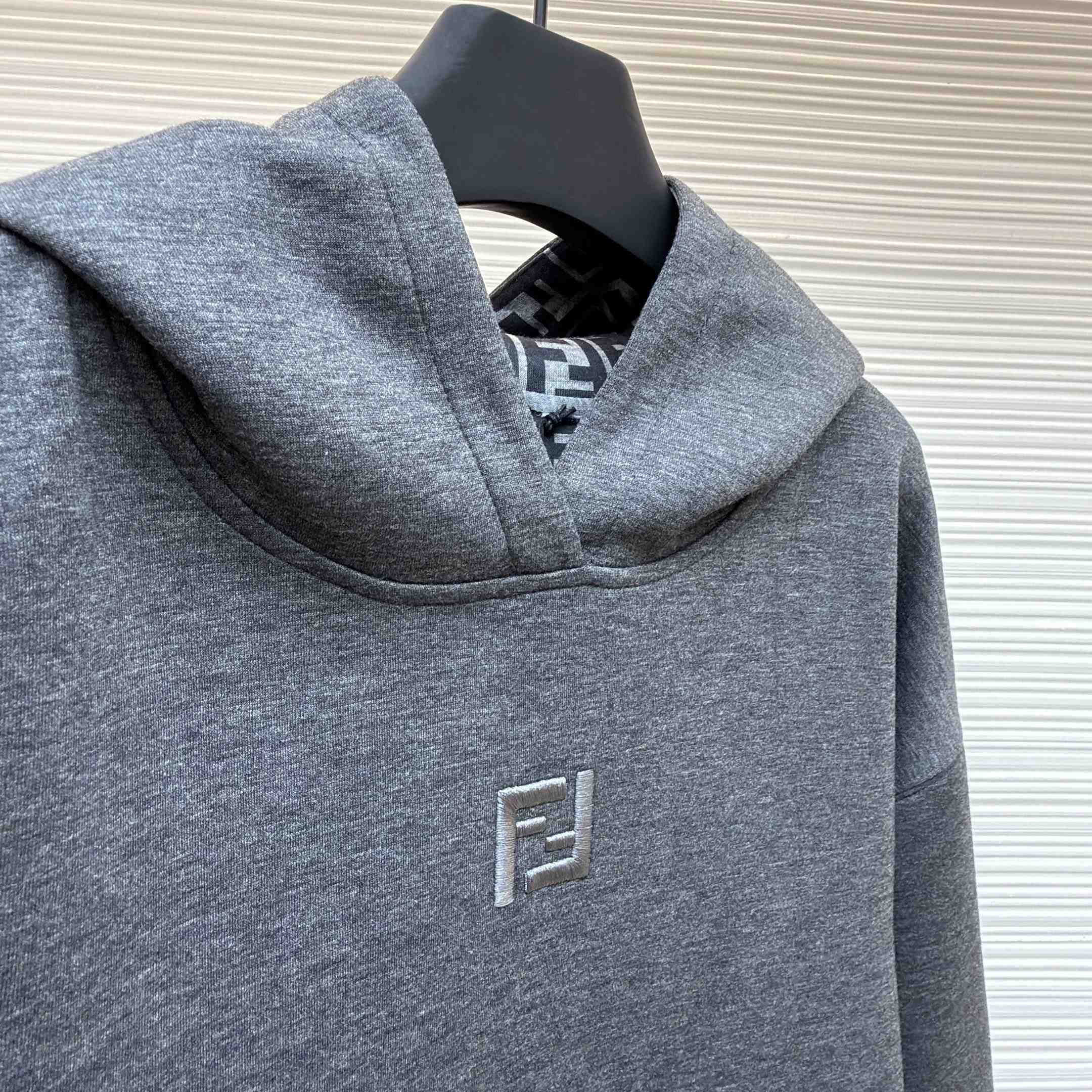 Fendi Dark Gray Cotton Sweatshirt - EUR FASHION