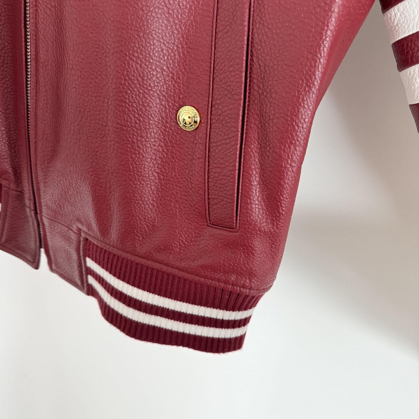 Thom Browne 4-bar Leather Bomber Jacket - EUR FASHION