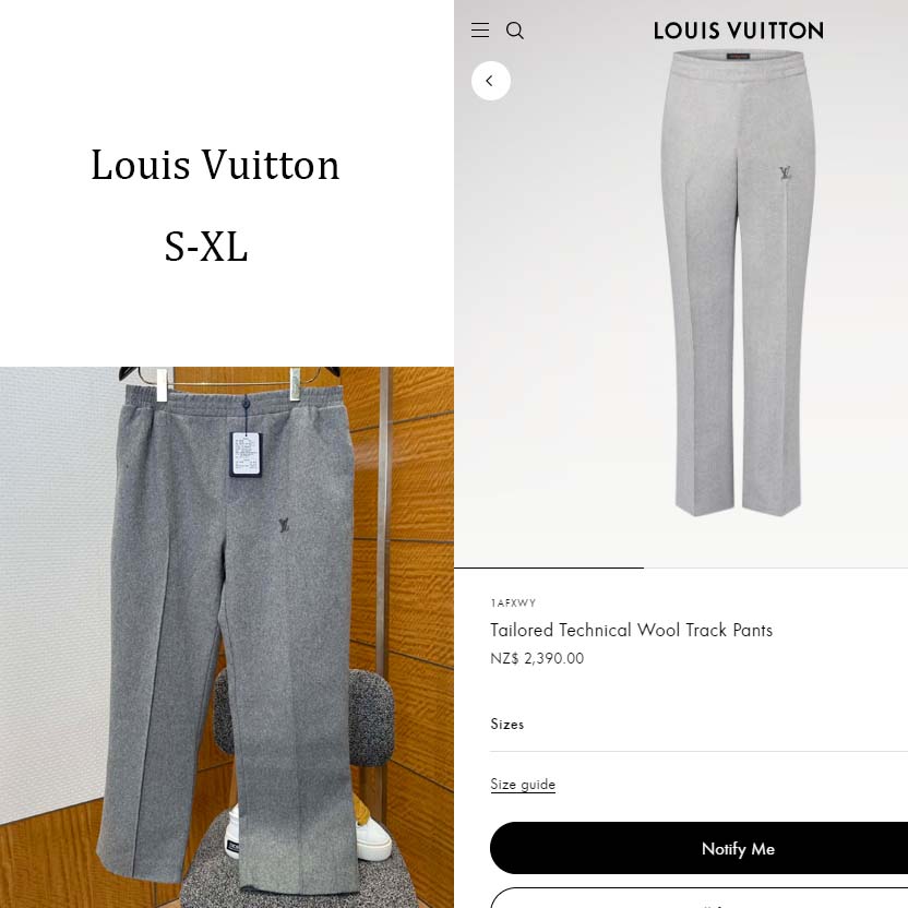 Louis Vuitton Tailored Technical Wool Track Pants   1AFXWY - EUR FASHION