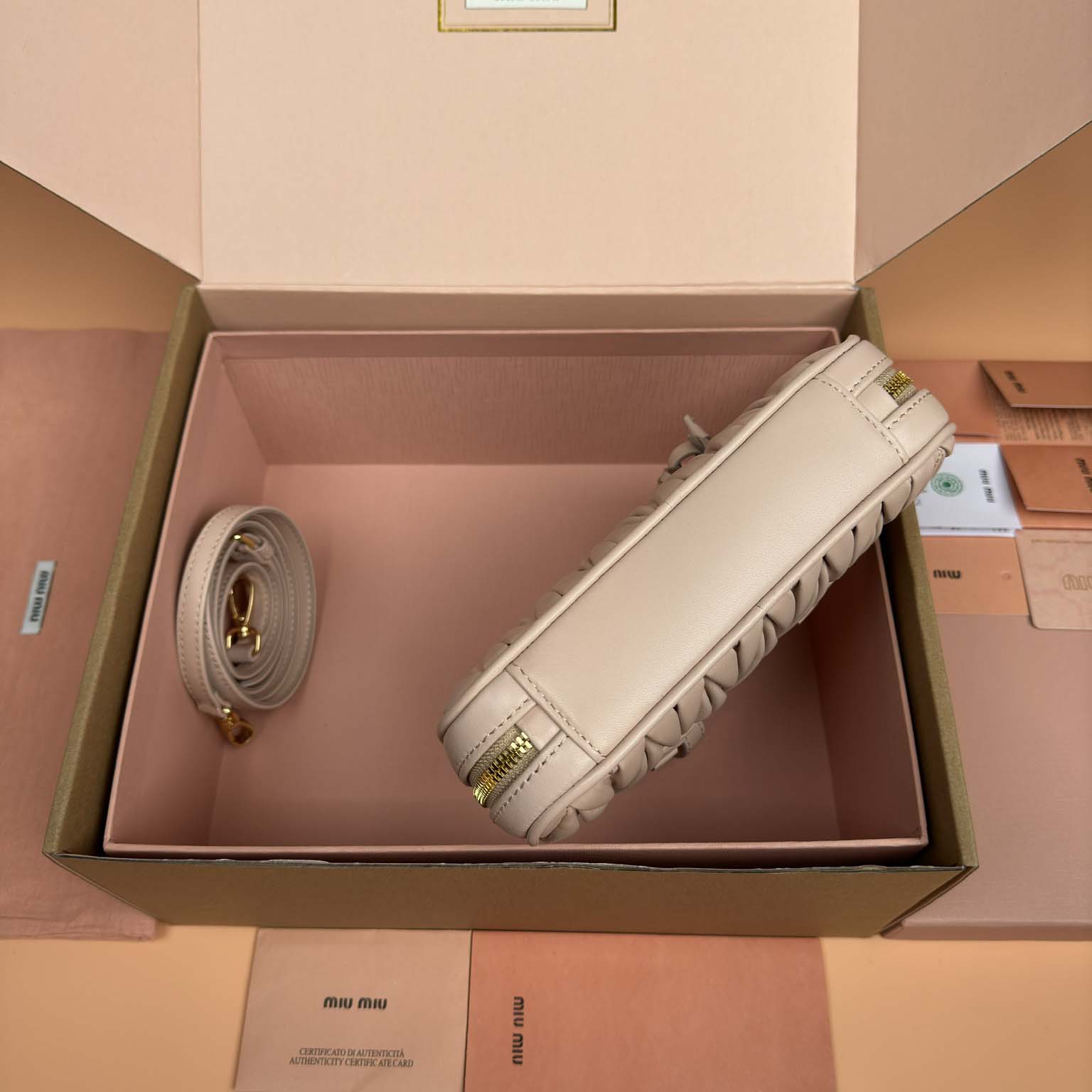 Miu Miu Powder Pink Arcadie Matelassé Nappa Leather Mini-bag - EUR FASHION