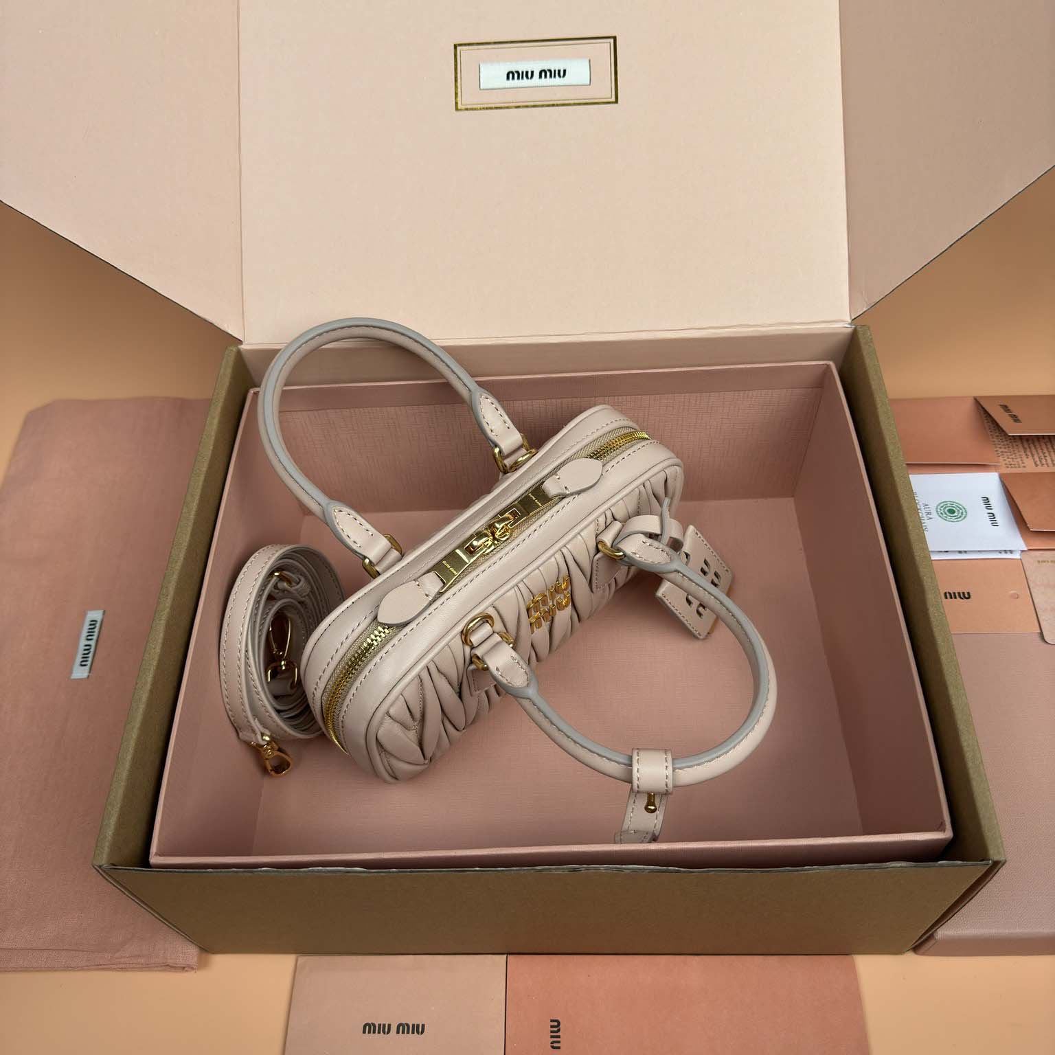 Miu Miu Powder Pink Arcadie Matelassé Nappa Leather Mini-bag - EUR FASHION