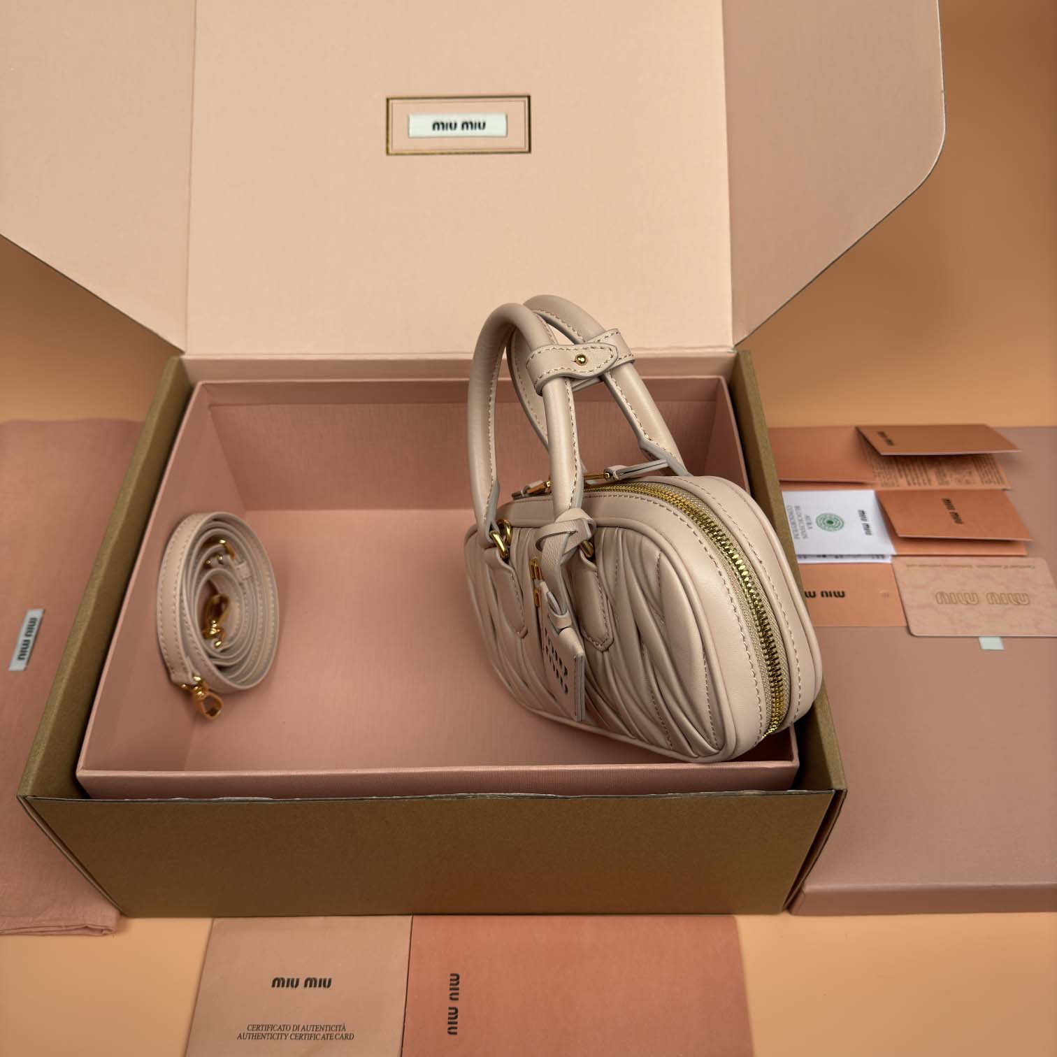 Miu Miu Powder Pink Arcadie Matelassé Nappa Leather Mini-bag - EUR FASHION