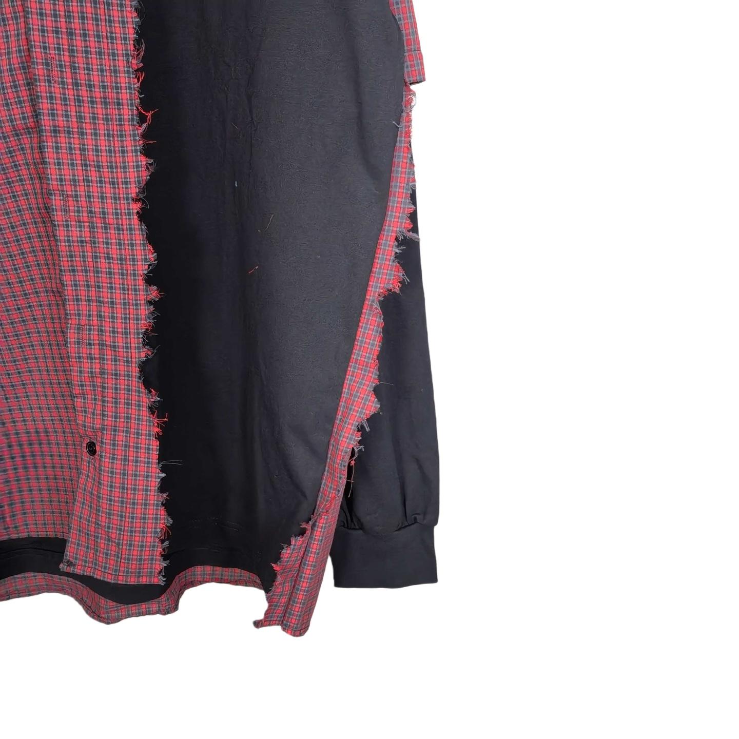 Balenciaga Men's Blue Paneled Long-Sleeve Shirt - EUR FASHION