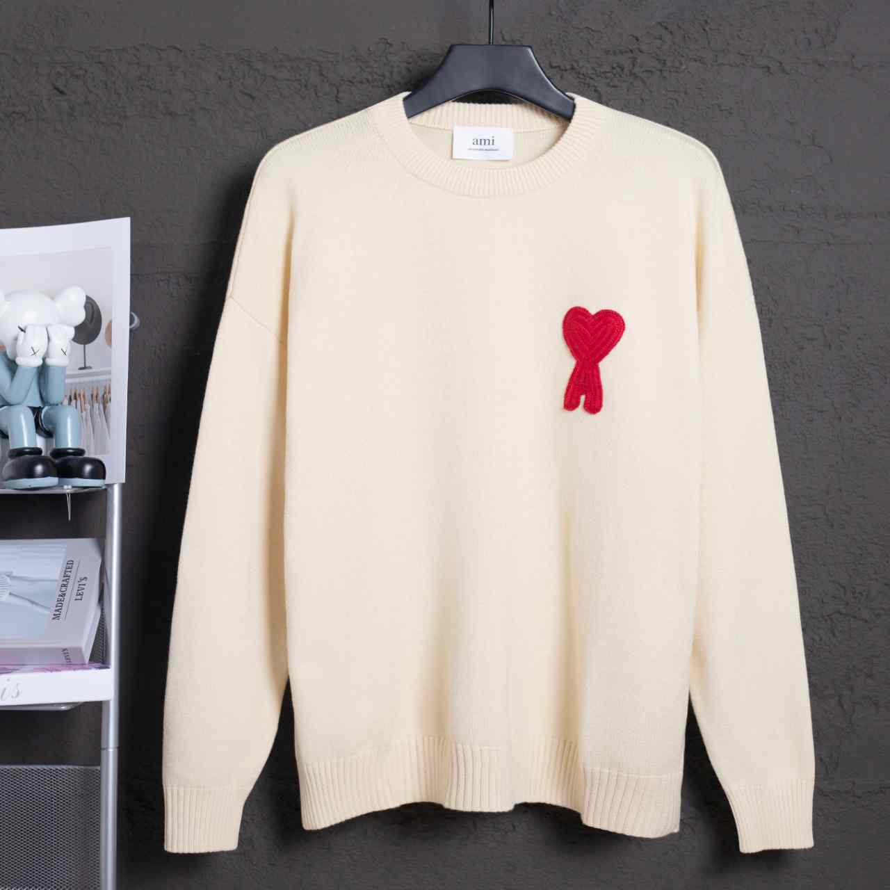 AMI Paris Ami De Coeur Patch Sweater - EUR FASHION