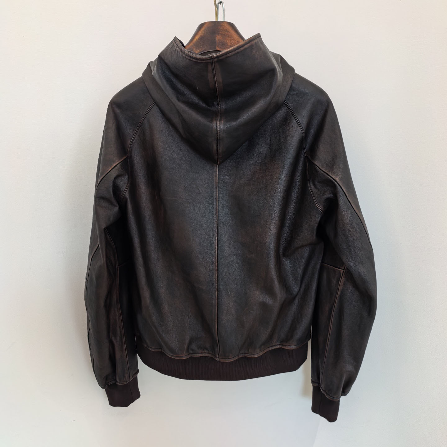 Prada Nappa Leather Hoodie Jacket - EUR FASHION