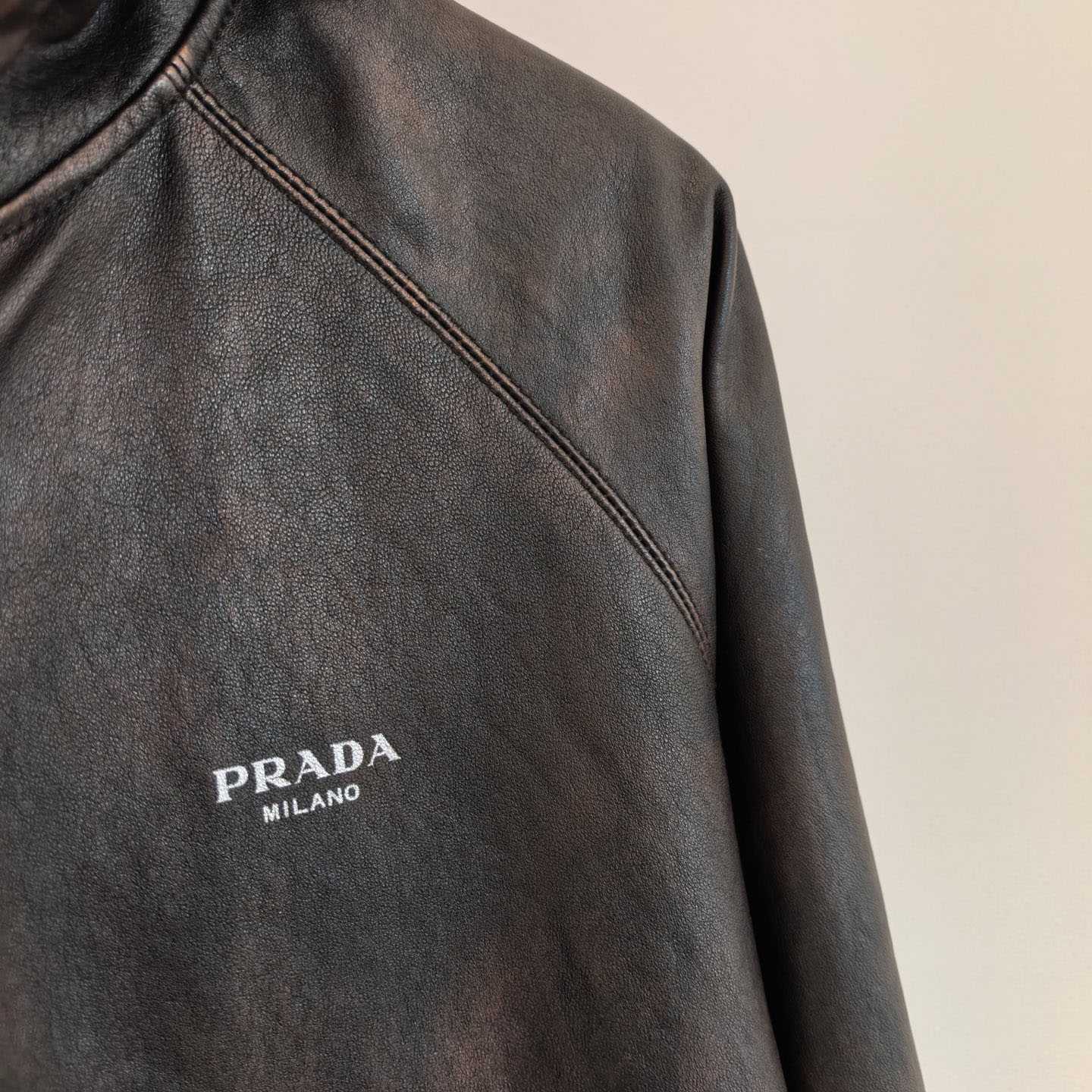 Prada Nappa Leather Hoodie Jacket - EUR FASHION