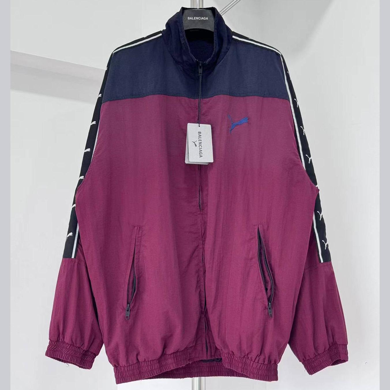 Balenciaga I PUMA Tracksuit Jacket in burgundy - EUR FASHION