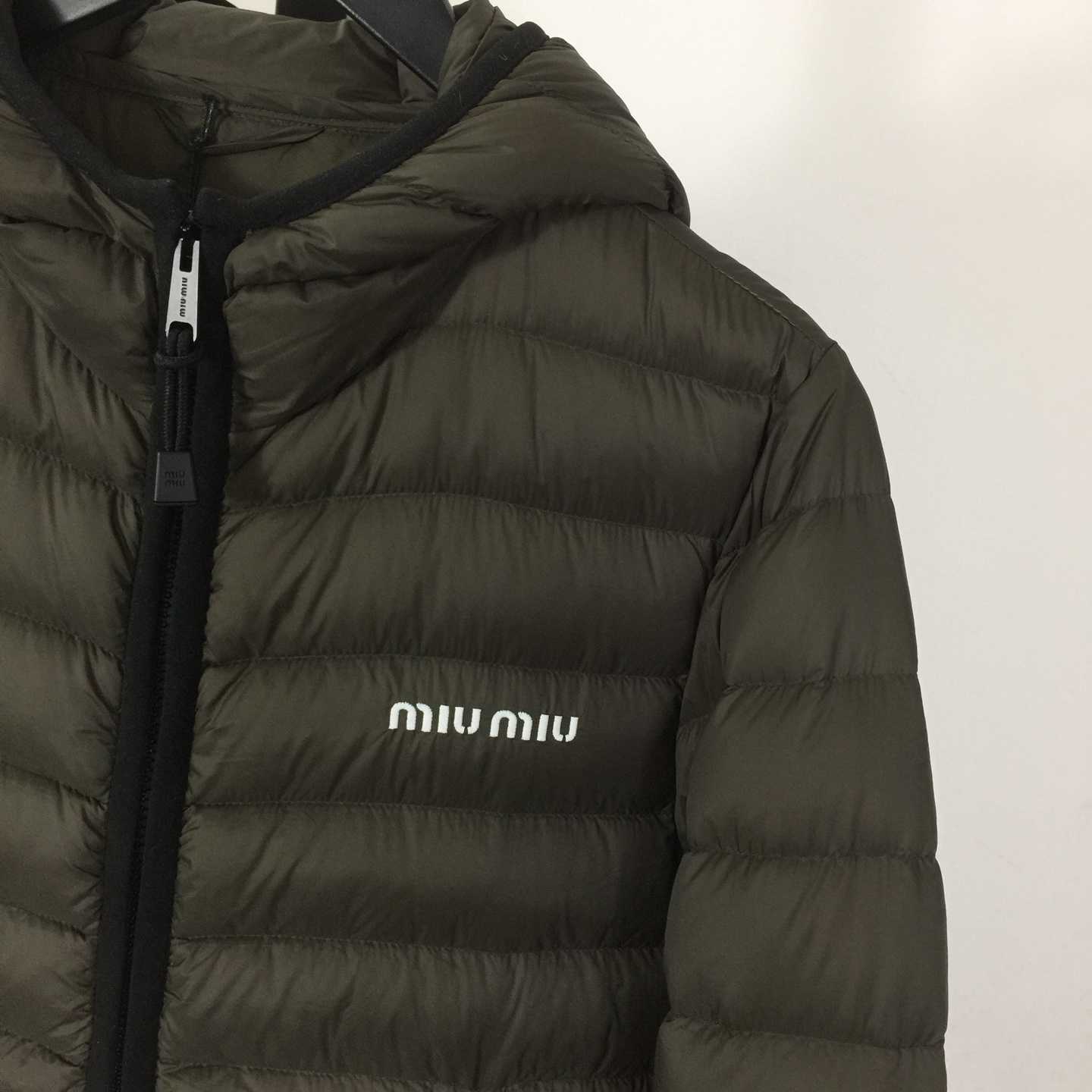 Miu Miu Light Pongé Down Hoodie Jacket - EUR FASHION