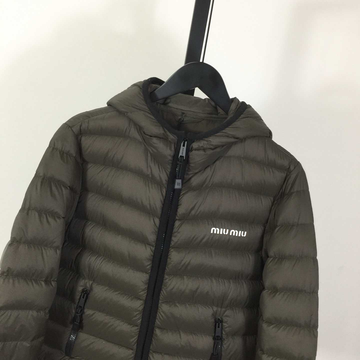 Miu Miu Light Pongé Down Hoodie Jacket - EUR FASHION