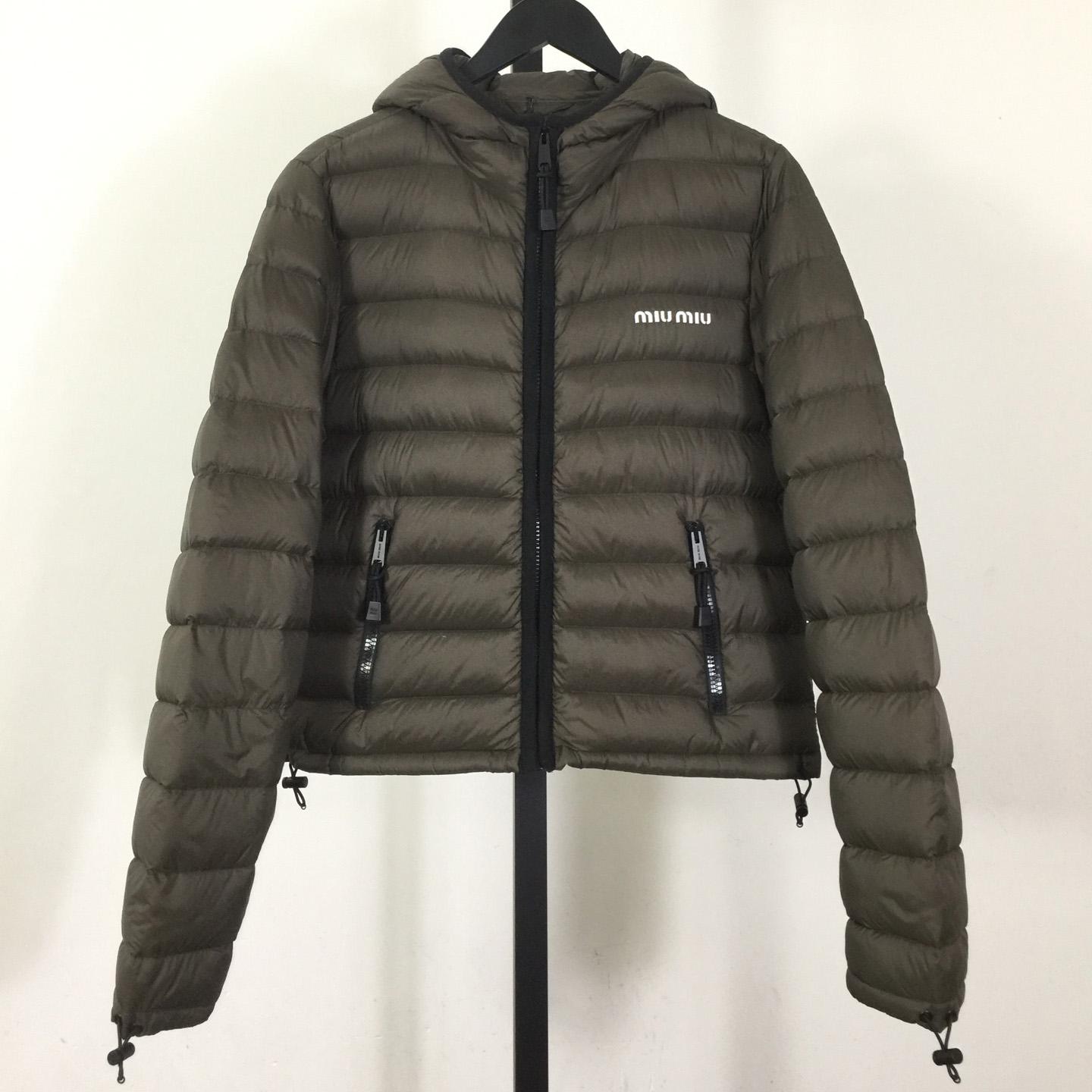 Miu Miu Light Pongé Down Hoodie Jacket - EUR FASHION