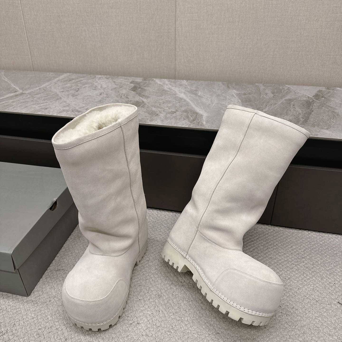 Balenciaga Alaska Fur High Boots - EUR FASHION