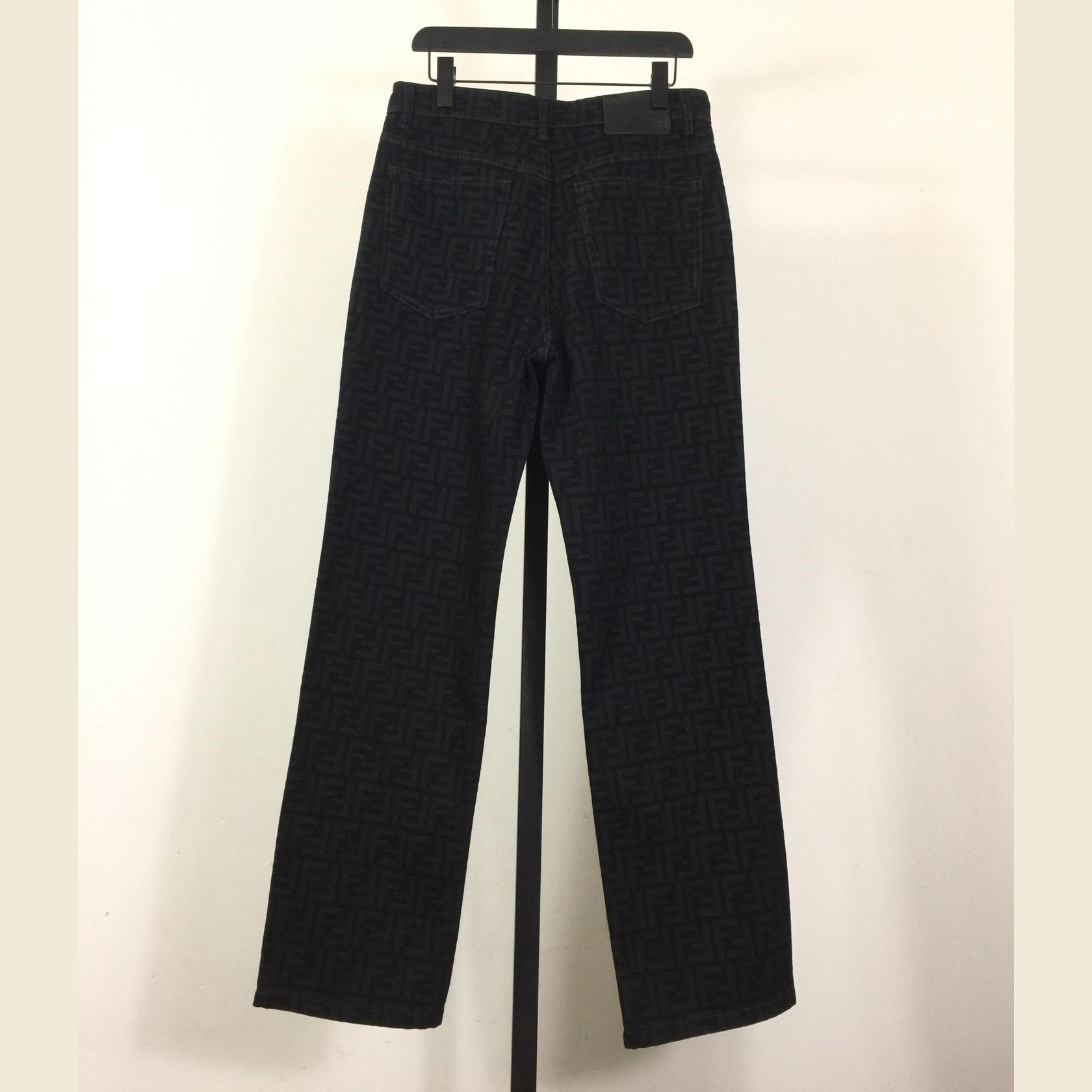 Fendi Black FF Denim Pants - EUR FASHION