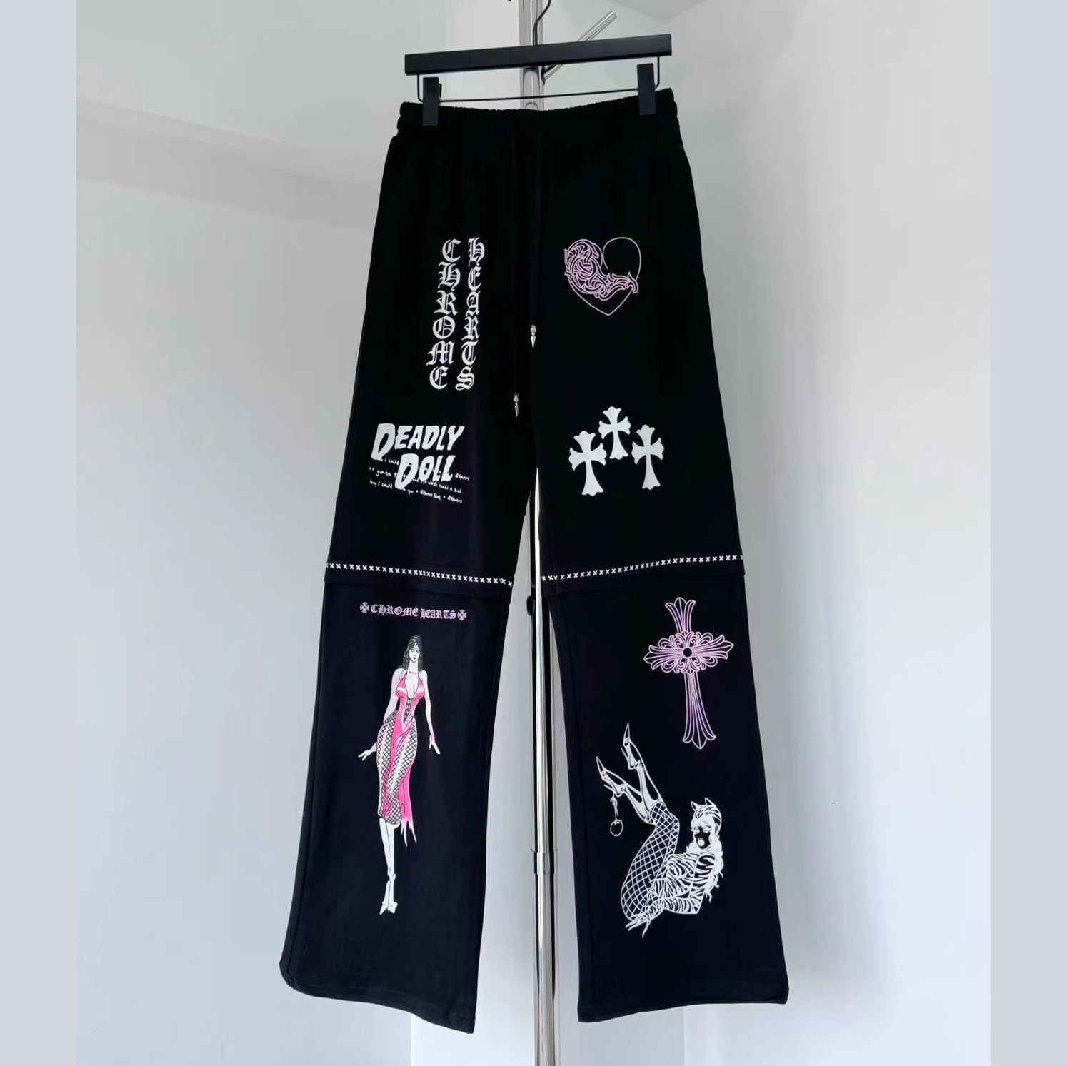 Chrome Hearts - x Deadly Doll Black Comic Print Pants - EUR FASHION