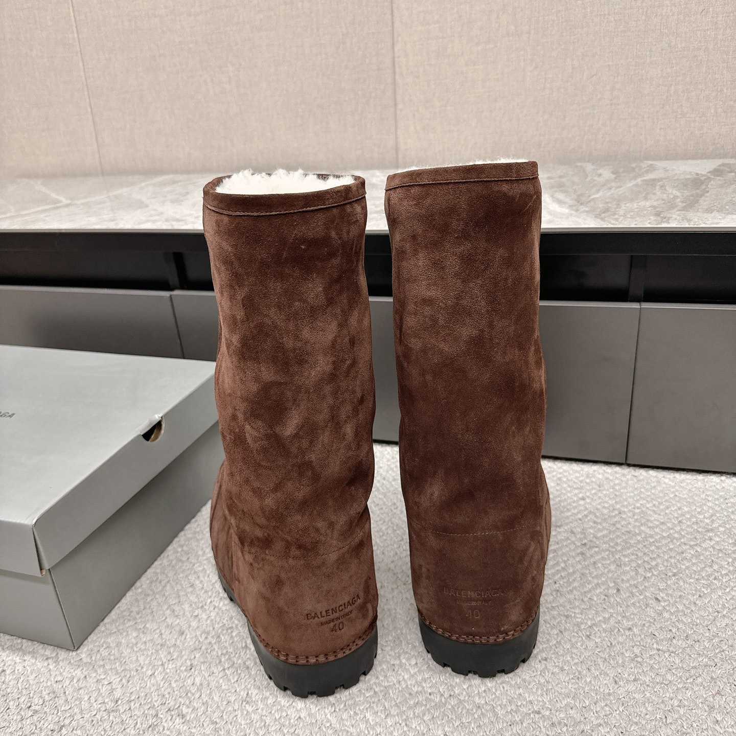 Balenciaga Alaska Fur High Boots - EUR FASHION