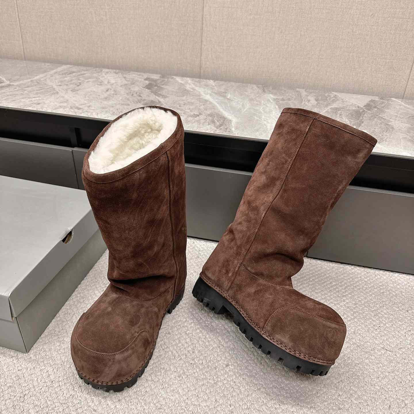 Balenciaga Alaska Fur High Boots - EUR FASHION