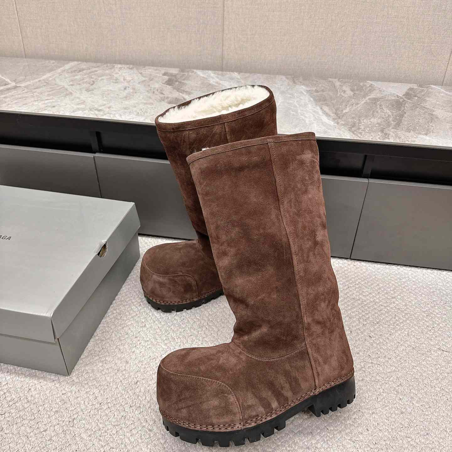 Balenciaga Alaska Fur High Boots - EUR FASHION