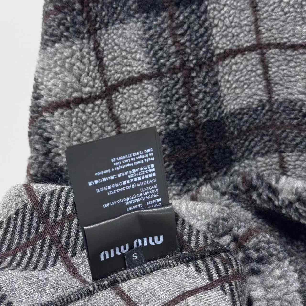 Miu Miu Checked Teddy Zipper Jacket - EUR FASHION