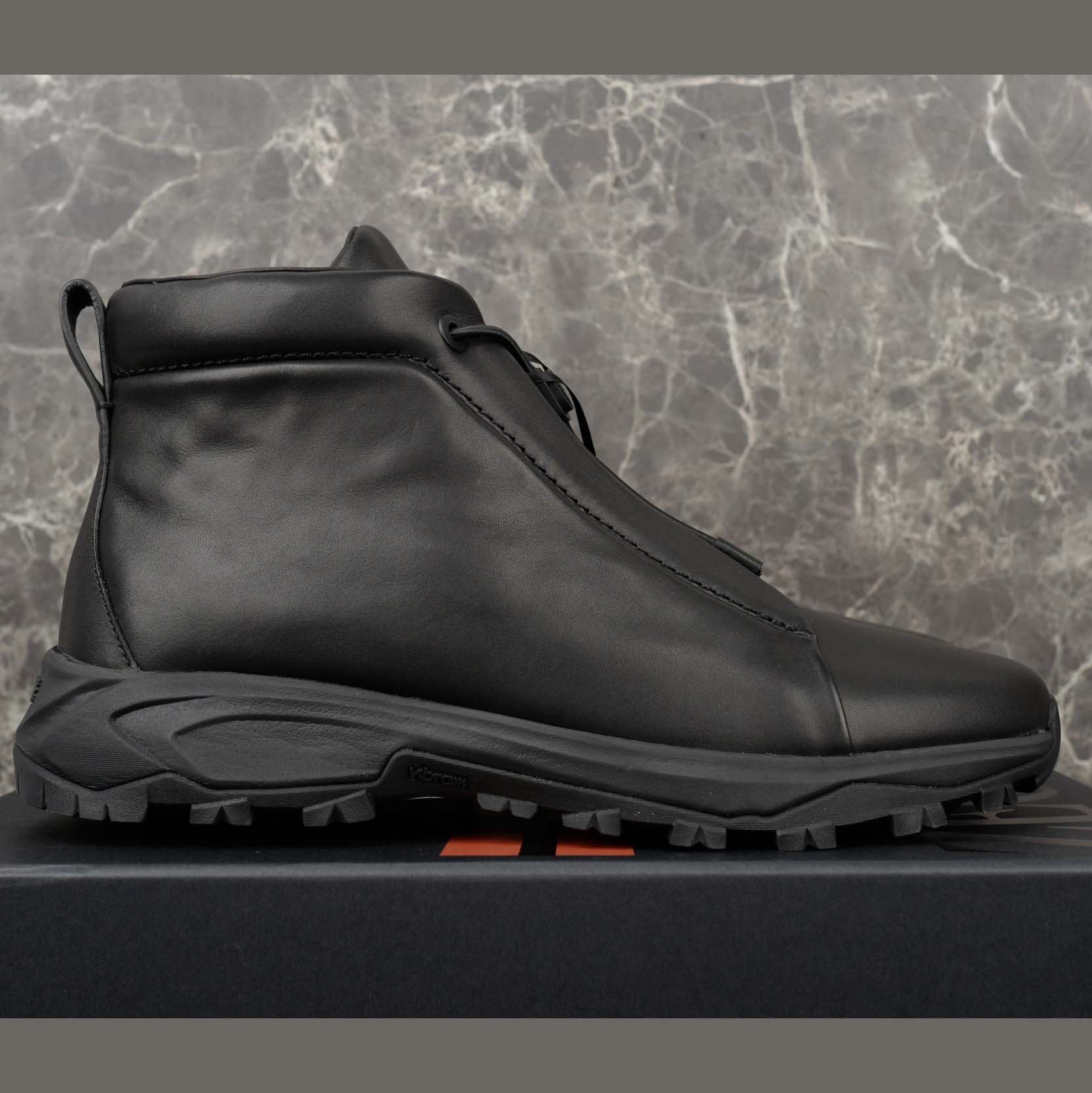 Zegna Black Leather Triple Stitch™ Vetta Sneakers - EUR FASHION