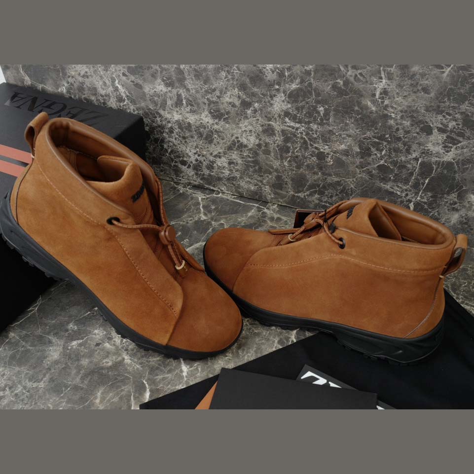 Zegna Dark Foliage Suede Triple Stitch™ Vetta Sneakers  - EUR FASHION