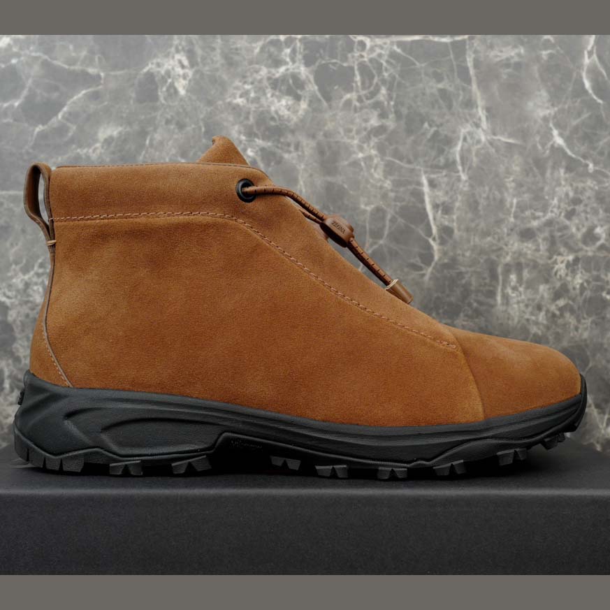 Zegna Dark Foliage Suede Triple Stitch™ Vetta Sneakers  - EUR FASHION