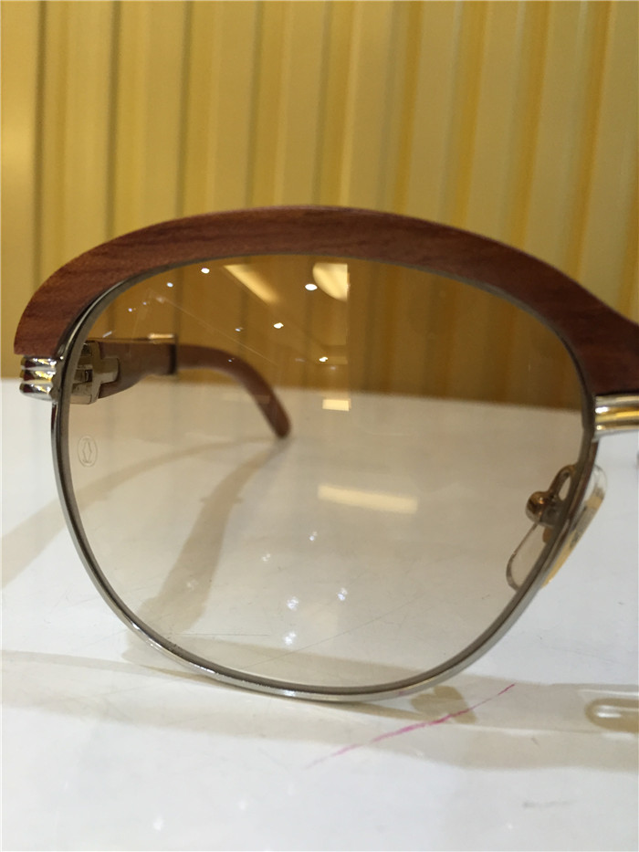 Cartier 1116679 Sunglasses In Silver Brown Gradient - EUR FASHION