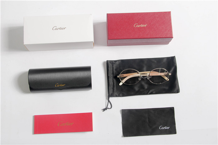 Cartier 7550178 57-22 White Curve Cattle  Horn  Sunglasses In  Gold Brown - EUR FASHION