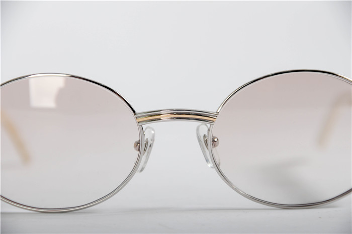 Cartier 7550178 57-22 White Curve Cattle  Horn  Sunglasses In  Gold Brown - EUR FASHION