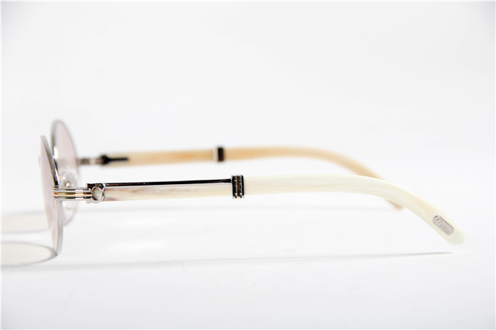 Cartier 7550178 57-22 White Curve Cattle  Horn  Sunglasses In  Gold Brown - EUR FASHION