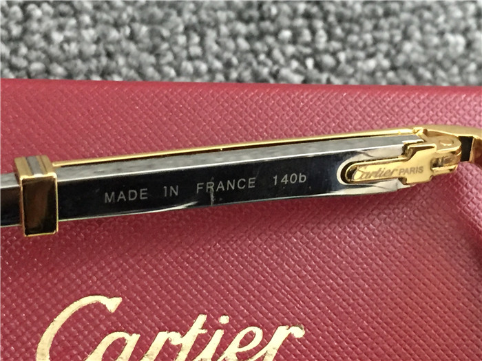 Cartier 7550178 55-22 Diamond Silver Curve Stainless Steel Sunglasses In Gold Brown - EUR FASHION