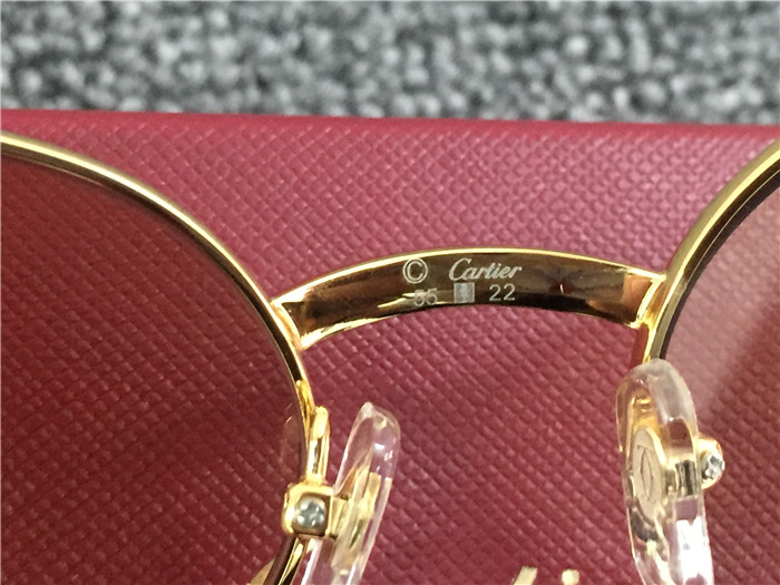 Cartier 7550178 55-22 Diamond Silver Curve Stainless Steel Sunglasses In Gold Brown - EUR FASHION