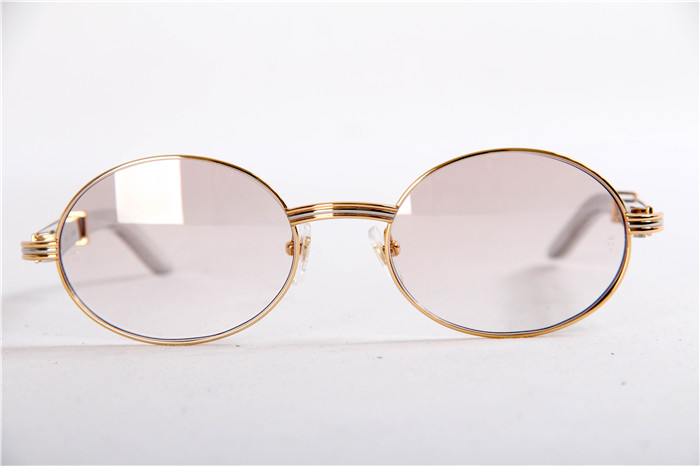 Cartier 7550178 55-22 Diamond Silver Curve Stainless Steel Sunglasses In Gold Brown - EUR FASHION