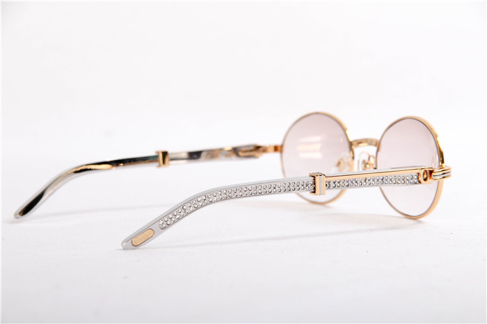 Cartier 7550178 55-22 Diamond Silver Curve Stainless Steel Sunglasses In Gold Brown - EUR FASHION