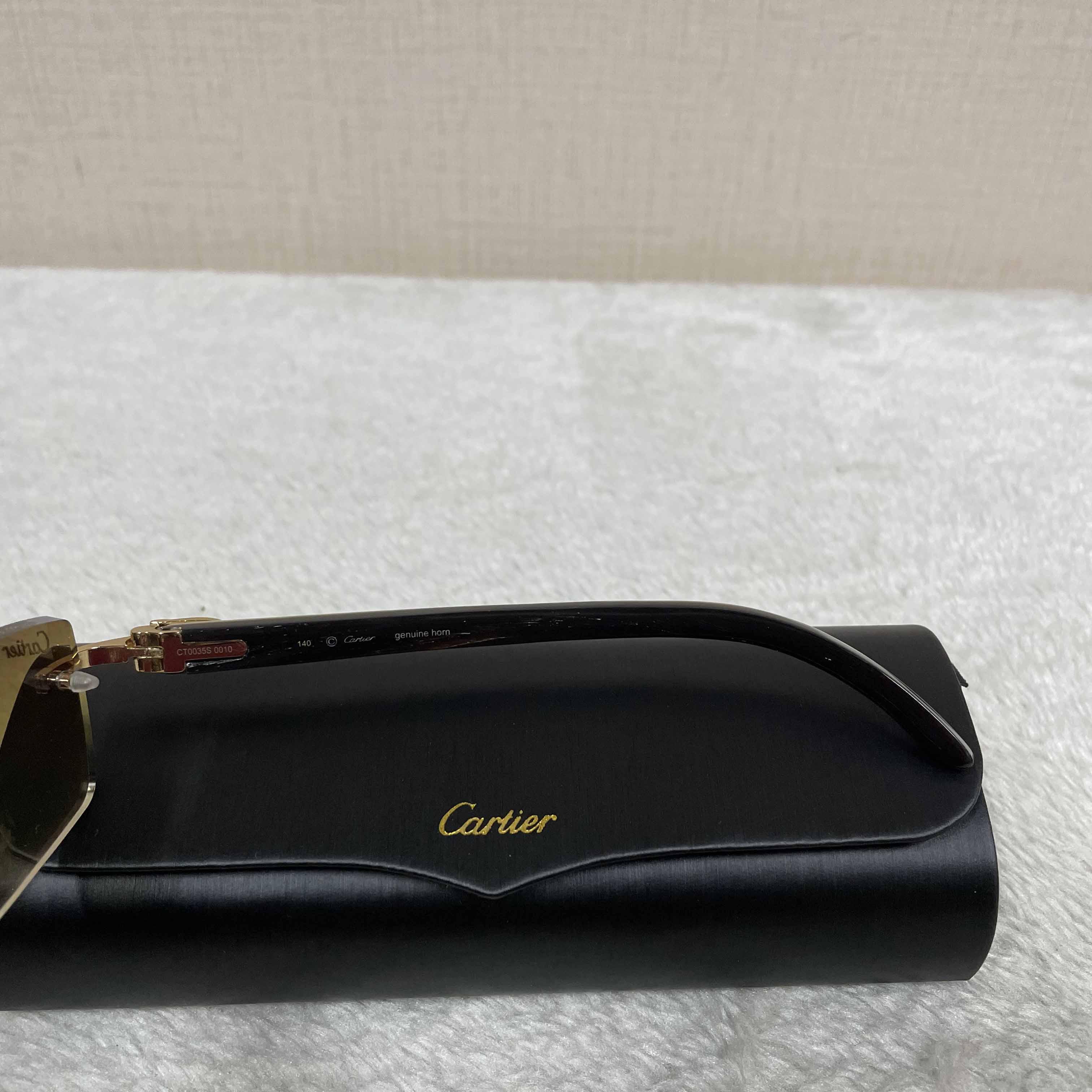 Cartier 3524012 White Buffalo Big Lens Sunglasses In Brown - EUR FASHION