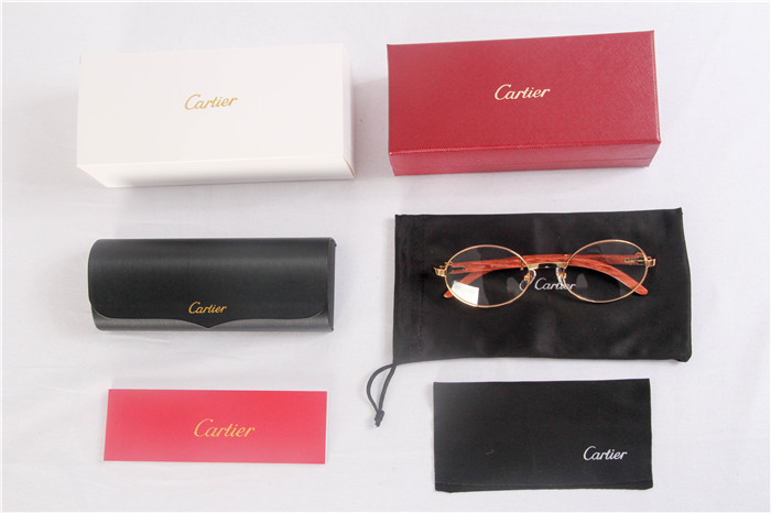 Cartier  51551348 Wood Eyeglasses In Gold - EUR FASHION