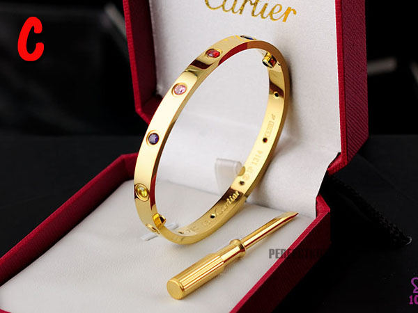 Cartier Love Bracelet Gold With Colorful Stones - EUR FASHION