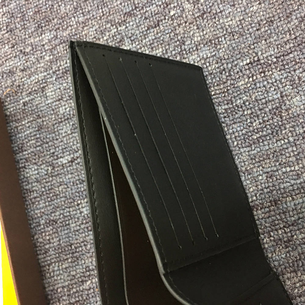 Short 6 Card Slots Billfold Wallet Black - EUR FASHION