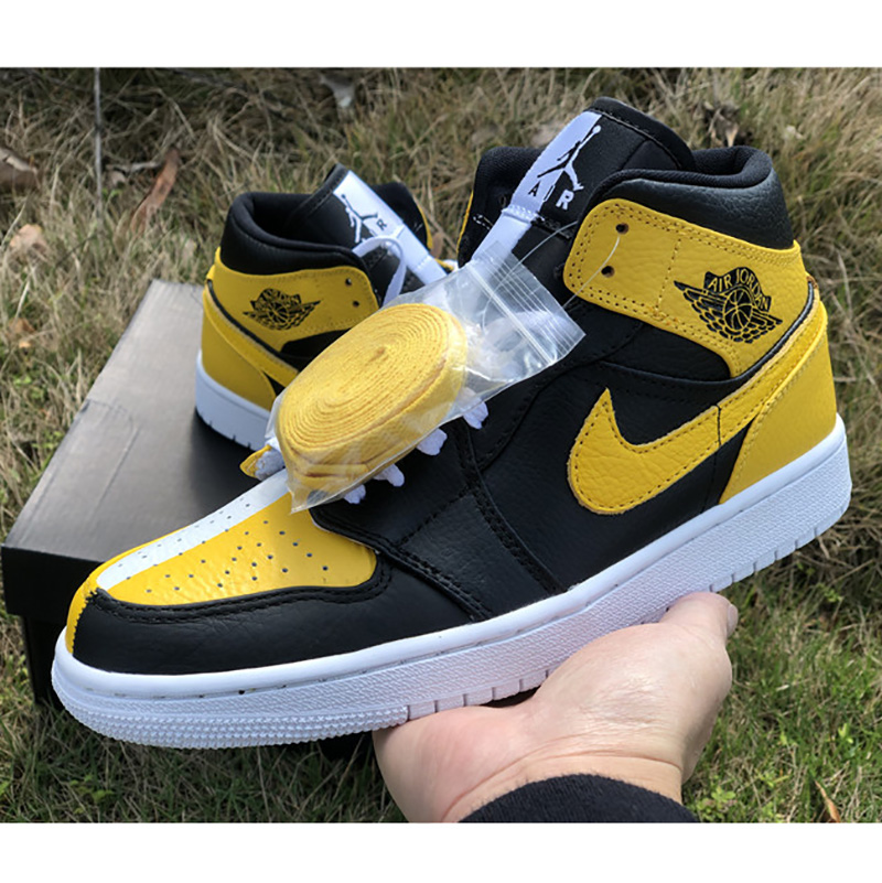 Jordan AJ1 Retro High Black/Yellow/White - EUR FASHION