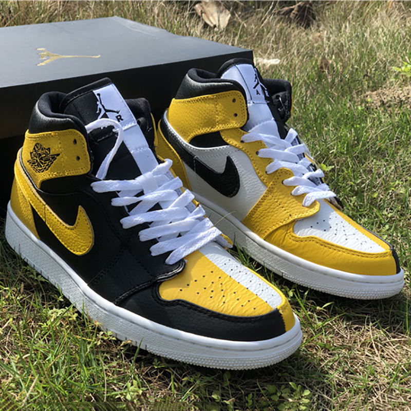 Jordan AJ1 Retro High Black/Yellow/White - EUR FASHION