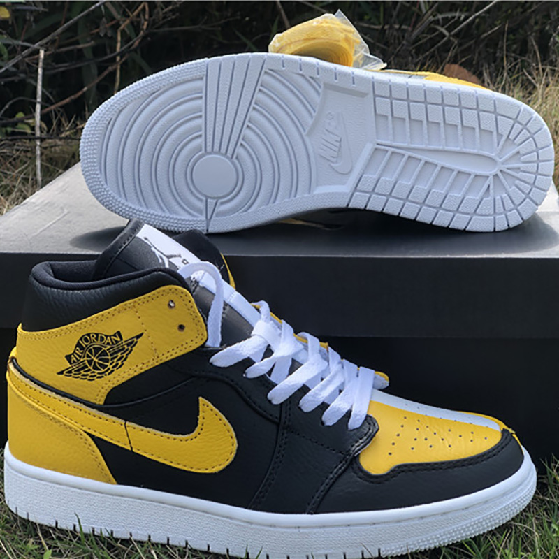 Jordan AJ1 Retro High Black/Yellow/White - EUR FASHION