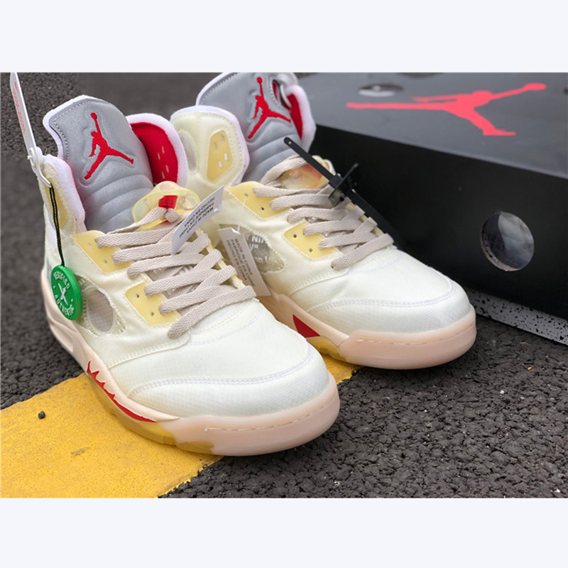 Jordan Offwhite X AJ5 White/Fire Red  - EUR FASHION