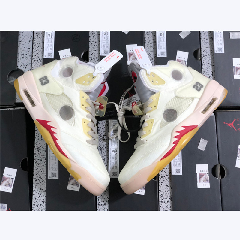 Jordan Offwhite X AJ5 White/Fire Red  - EUR FASHION