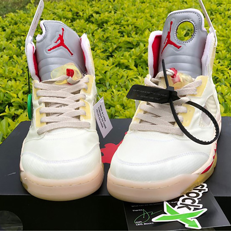 Jordan Offwhite X AJ5 White/Fire Red  - EUR FASHION