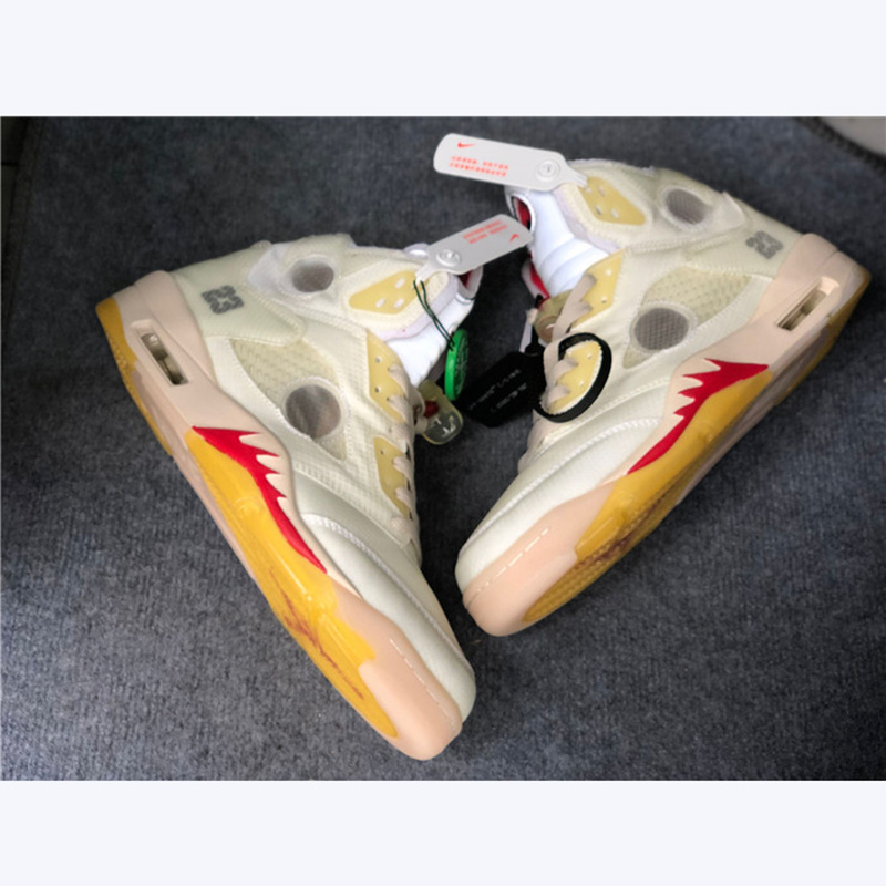 Jordan Offwhite X AJ5 White/Fire Red  - EUR FASHION